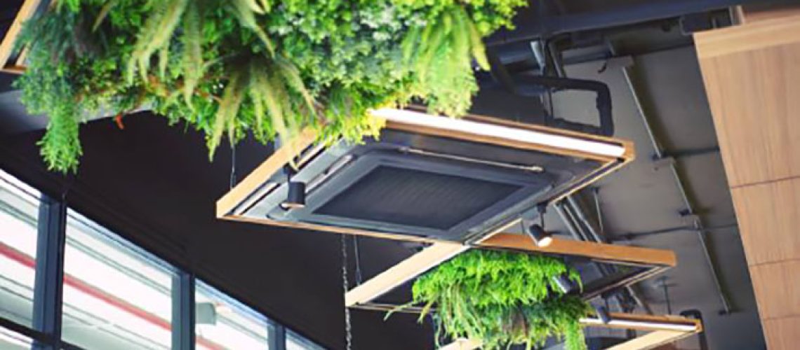 kl ceiling mounted cassette type air conditioner for large rooms, exhibition room, Modern cafe